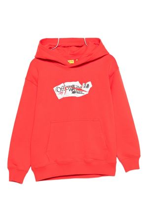 felpa in cotone rosso OFF WHITE KIDS | OBBB001F25FLE0032501